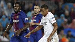 El delantero colombiano del Sevilla, Luis Muriel, durante un partido ante el Barcelona.