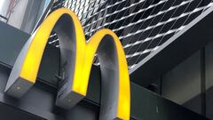 FILE PHOTO: The McDonald's logo is seen outside the fast-food chain McDonald's in New York, U.S., October 22, 2019. REUTERS/Shannon Stapleton/File Photo