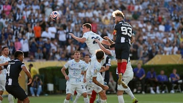 Soccer Football - FIFA Club World Cup - Group E - CF Monterrey v Inter Milan - Rose Bowl Stadium, Pasadena, California, U.S. - June 17, 2025 Monterrey's Sergio Ramos scores their first goal IMAGN IMAGES via Reuters/Kiyoshi Mio