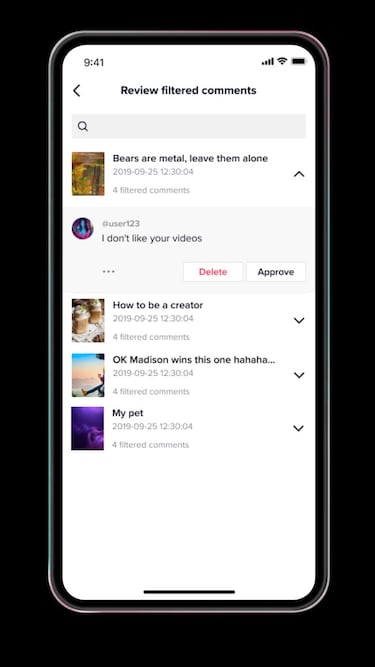 Filtrar los comentarios que salen en tu TikTok, nueva función de la app