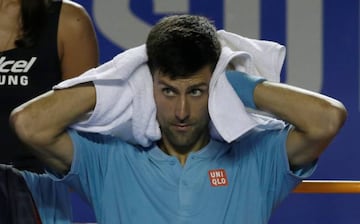 Mexican Open: Serbia's Novak Djokovic rests during the match against Australia's Nick Kyrgios.