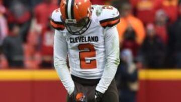 Johnny Manziel en su último partido con los Browns.