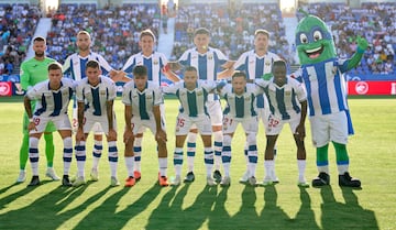 Alineación con la que el Leganés ganó al Levante en el Villa de Leganés con tres fichajes: Arambarri, Franquesa y Chicco. 