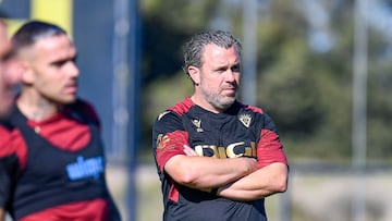 Sergio González en un entrenamiento del Cádiz.