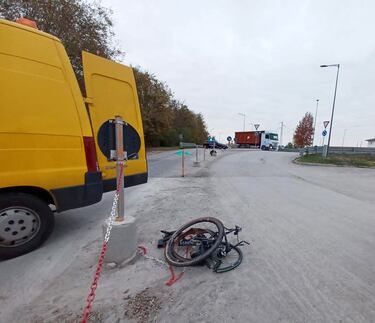 La escalofriante imagen de la bici de Rebellin tras el atropello