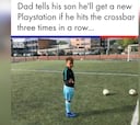 Apuesta y ahora le debe un 'PS4' a su hijo por darle 3 veces al palo