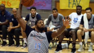 Paul George, durante un entrenamiento con los Oklahoma City Thunder.