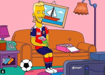 Así se ven los cracks del fútbol en los Simpsons