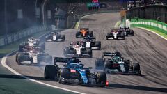 Alonso durante la carrera de F1 en el GP de Brasil.