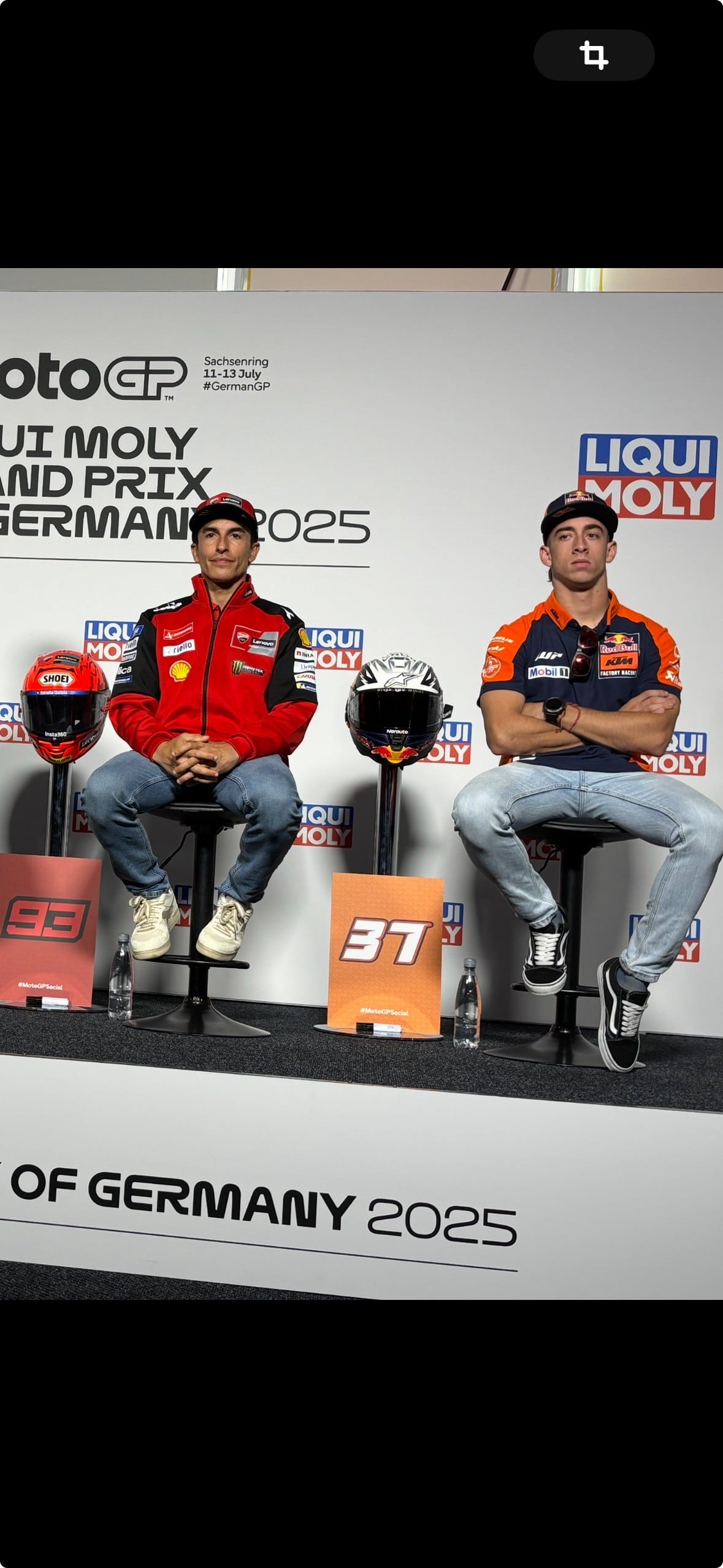 Márquez y Acosta en la rueda de prensa de Sachsenring.
