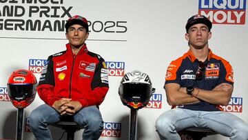 Márquez y Acosta en la rueda de prensa de Sachsenring.