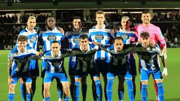 El once del Deportivo en Ceuta.