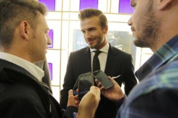 David Beckham y el actor Alex González durante el acto publicitario de Haig Club.