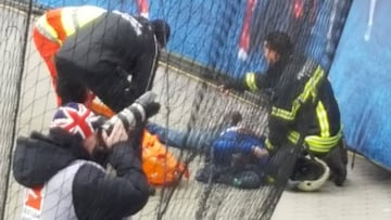 El aficionado del Rangers que cay&oacute; de la grada del Red Bull Arena.