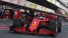 El Ferrari SF1000 de Vettel durante los test de pretemporada de F1 2020. 