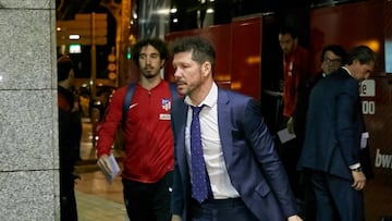 El Atl&eacute;tico lleg&oacute; anoche con Simeone como l&iacute;der de la expedici&oacute;n.