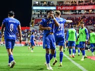Amaury Morales celebrates his goal 0-1 o Cruz Azul during the 14th round match between Necaxa and Cruz Azul as part of the Liga BBVA MX, Torneo Apertura 2025 at Victoria Stadium, on October 21, 2025 in Aguascalientes, Mexico.