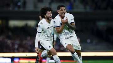 Gabriel Fernandez celebrates his goal 1-0 of Pumas during the game Pumas UNAM vs Guadalajara, corresponding to Round 17 of the Torneo Apertura 2023 of the Liga BBVA MX, at Olimpico Universitario Stadium, on November 11, 2023.
<br><br>
Gabriel Fernandez celebra su gol 1-0 de Pumas durante el partido Pumas UNAM vs Guadalajara, correspondiente a la Jornada 17 del Torneo Apertura 2023 de la Liga BBVA MX, en el Estadio Olimpico Universitario, el 11 de Noviembre de 2023