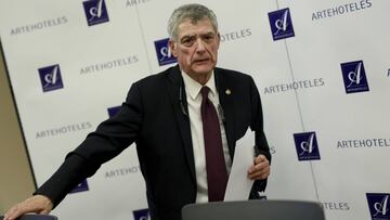 Ángel María Villar, ante los medios en diciembre de 2017.