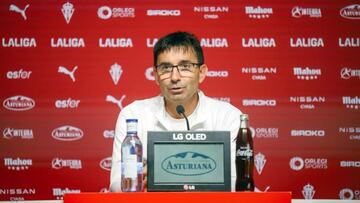 19-09-25. ASIER GARITANO, EN LA SALA DE PRENSA DE MAREO, ANTE EL PARTIDO EN ALMERÍA.