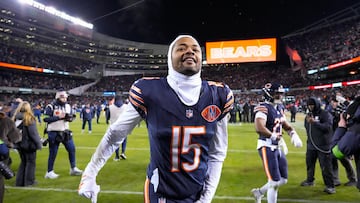 Jan 10, 2026; Chicago, IL, USA; Chicago Bears wide receiver Rome Odunze (15) leaves the field following a game against the Green Bay Packers in an NFC Wild Card Round game at Soldier Field. Mandatory Credit: David Banks-Imagn Images