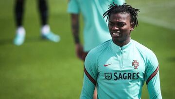 Leao, en un entrenamiento de Portugal.
