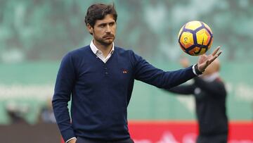 El entrenador del Real Betis, V&iacute;ctor S&aacute;nchez del Amo durante el partido de la vig&eacute;simo cuarta jornada de Liga que disputan en el estadio Benito Villamar&iacute;an de Sevilla. 