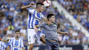 Carrillo en un partido entre el Leganés y la Real Sociedad.