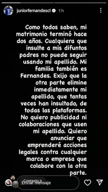“Mi matrimonio terminó hace dos años, cualquiera que insulte a mis padres no puede seguir usando mi apellido”
