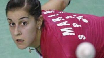 Carolina Marín durante un partido.