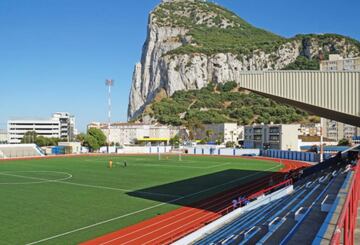 Victoria Stadium (Gibraltar). Home to the national team and domestic games on the rock.