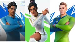 The new Fortnite soccer-based skins from the Kickoff set featuring teams such as Manchester City, Santos, or Seattle Sounders