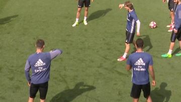 Cristiano ticks off Modric for 'rasied elbow' in training
