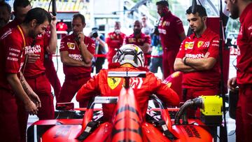 El Ferrari de Vettel, en el GP de Brasil de F1 2019. 