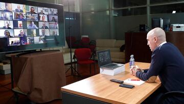 Luis Rubiales, en una comparecencia con los presidentes de las territoriales.