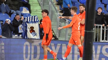Jon Aramburu marcó el gol de la victoria de la Real Sociedad contra el Getafe.