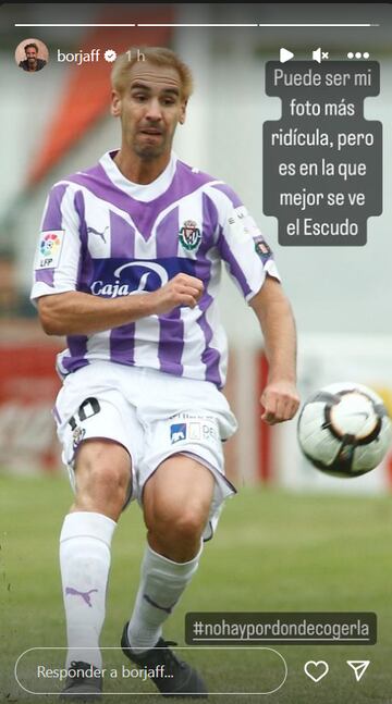 Borja Fernández, exjugador del Real Valladolid, mostró en instagram su apoyo al escudo antiguo.