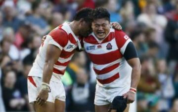 De manera sorprendente, Japón ganó a Sudáfrica en el Mundial de rugby celebrado en Inglaterra.