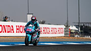 David Alonso durante la sesión de clasificación del GP de Tailandia de Moto2