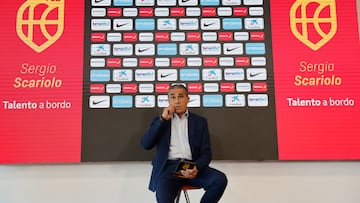 Sergio Scariolo, seleccionador español de baloncesto, este miércoles durante el anuncio de la lista de quince jugadores que comenzarán a preparar el Eurobasket del 2025.