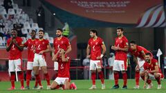 Ahly&#039;s players react to a miss in the penalty shootout during the FIFA Club World Cup 3rd place football match between Egypt&#039;s Al-Ahly vs Brazil&#039;s Palmeiras at the Education City Stadium in the Qatari city of Ar-Rayyan on February 11, 2021.