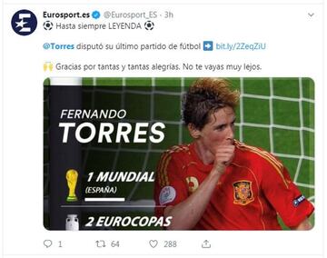 El mundo del deporte da las gracias a Fernando Torres