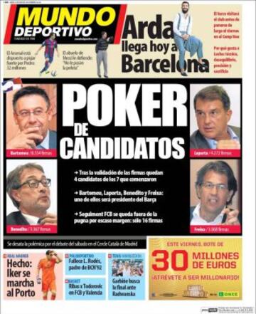 Portadas de la prensa deportiva