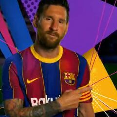 Messi grabó este vídeo con su cromo del Barça antes de Lisboa