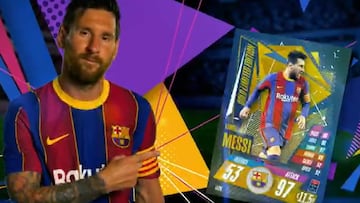 Messi grabó este vídeo con su cromo del Barça antes de Lisboa