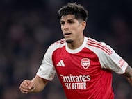 LONDON, ENGLAND - JANUARY 28: Piero Hincapie of Arsenal during the UEFA Champions League 2025/26 League Phase MD8 match between Arsenal FC and FC Kairat Almaty at Arsenal Stadium on January 28, 2026 in London, England. (Photo by Visionhaus/Getty Images)