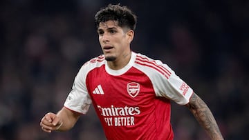 LONDON, ENGLAND - JANUARY 28: Piero Hincapie of Arsenal during the UEFA Champions League 2025/26 League Phase MD8 match between Arsenal FC and FC Kairat Almaty at Arsenal Stadium on January 28, 2026 in London, England. (Photo by Visionhaus/Getty Images)