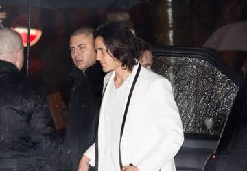 Edinson Cavani arriving at the Neymar Jr. birthday party "at Yoyo Club in Paris on February 2, 2020.