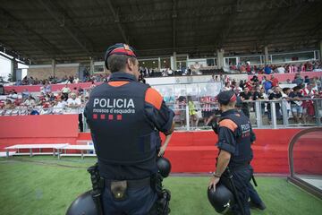 Mucha seguridad en Montilivi. 