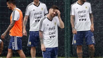 02/06/18 ENTRENAMIENTO DE LA SELECCION ARGENTINA DE FUTBOL EN BARCELONA CIUDAD DEPORTIVA DE SANT JOAN DESPI
 
 MESSI